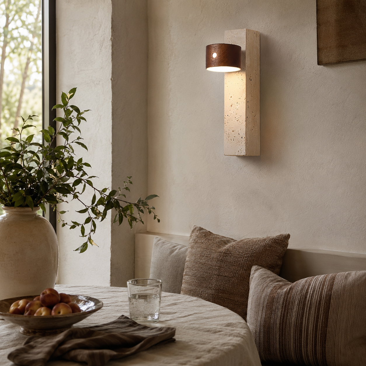 Yuva Travertine Rechargeable Wall Light