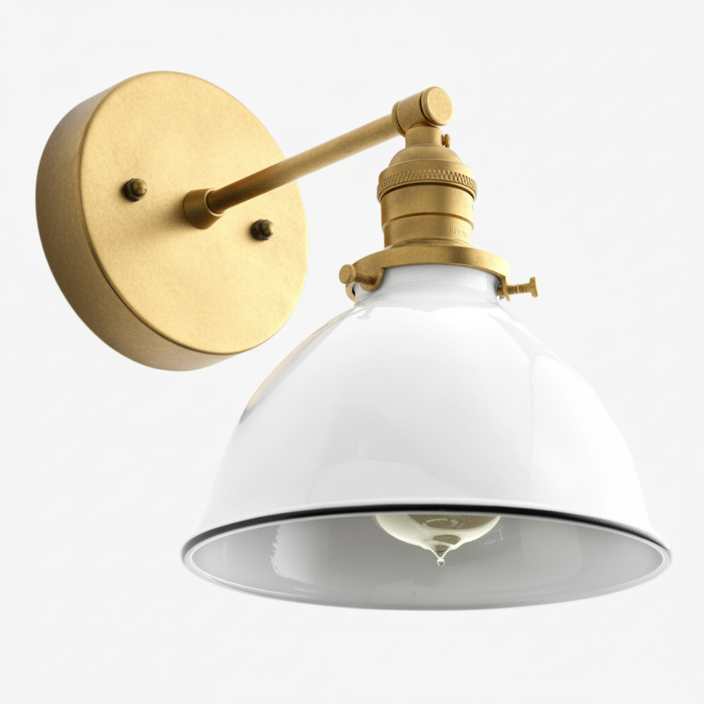 Vantara Conique Wall Sconce – White Metal Shade Light for Modern Interiors