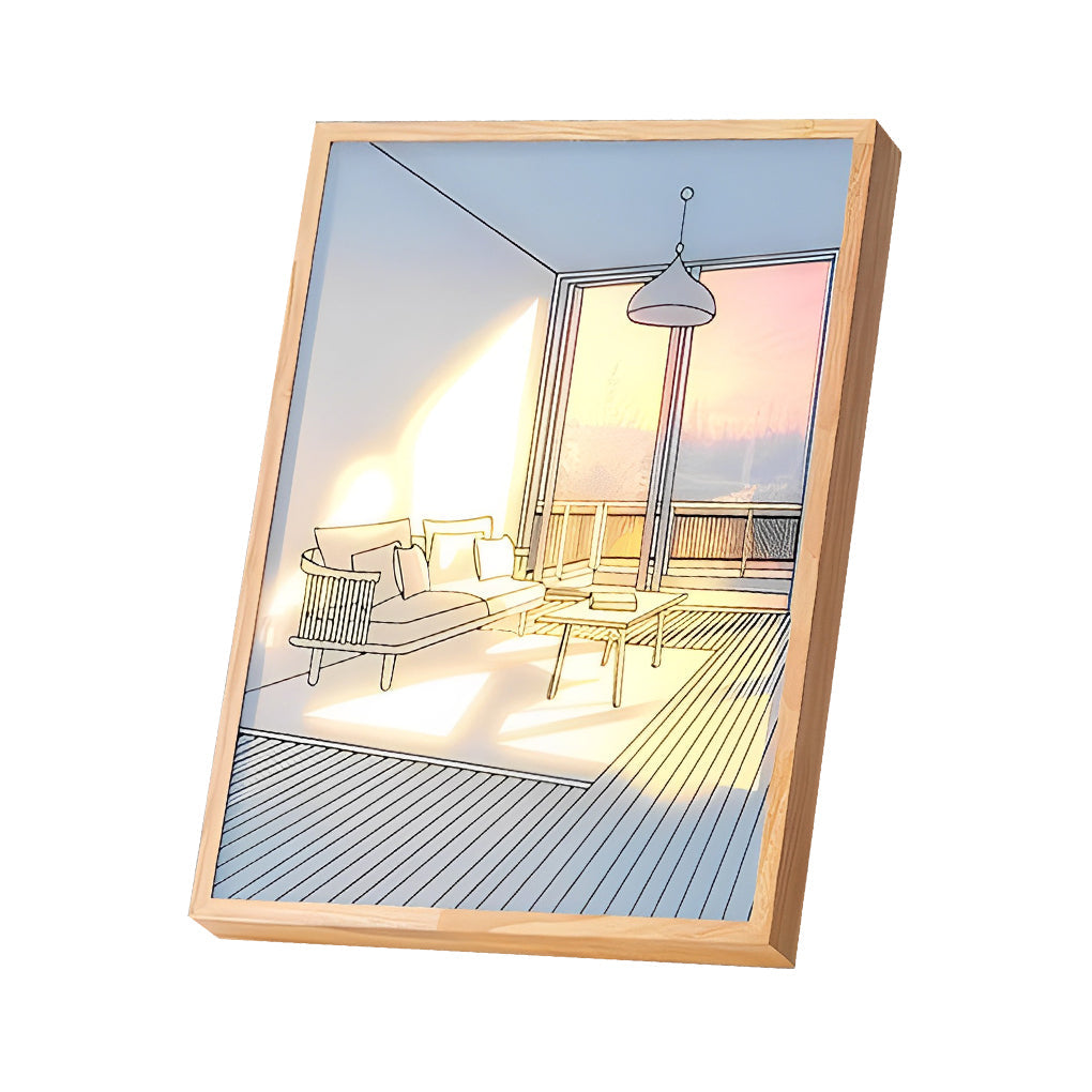 Alure LED light painting showing colour temperature range from warm to cool, touch control wall light