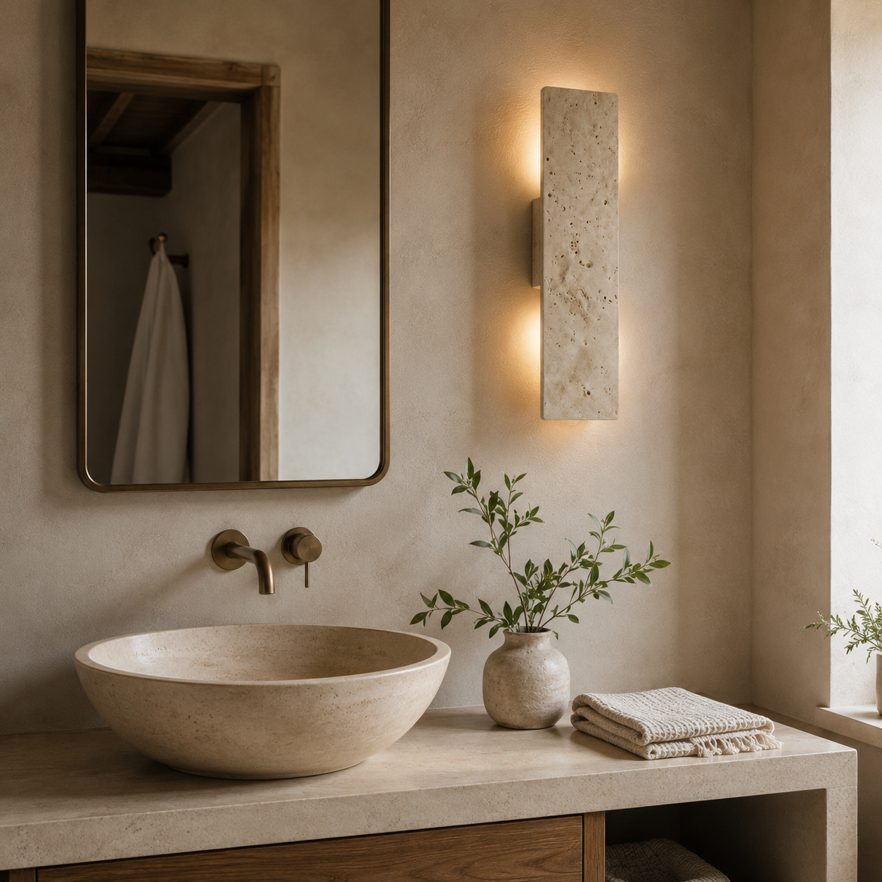 Kaia Travertine Wall Light