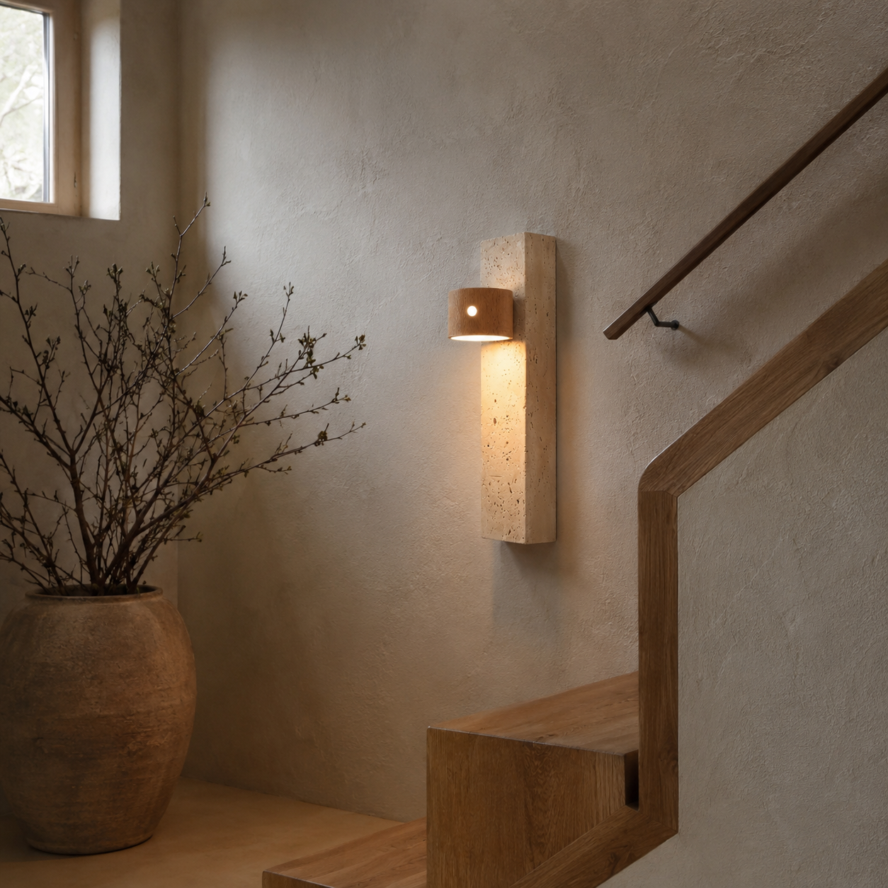 Yuva Travertine Rechargeable Wall Light