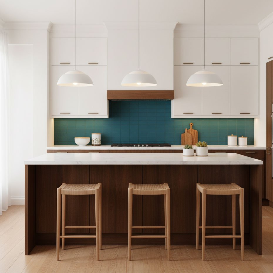 Vantara pendant light in matte black showing ceiling canopy and adjustable hanging cable detail