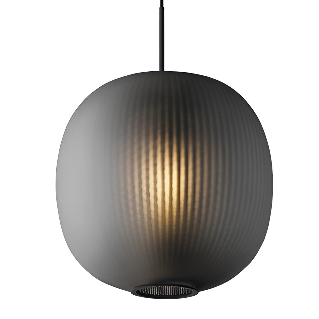 Aureon round glass lantern pendant light in black and white variants, modern ceiling light