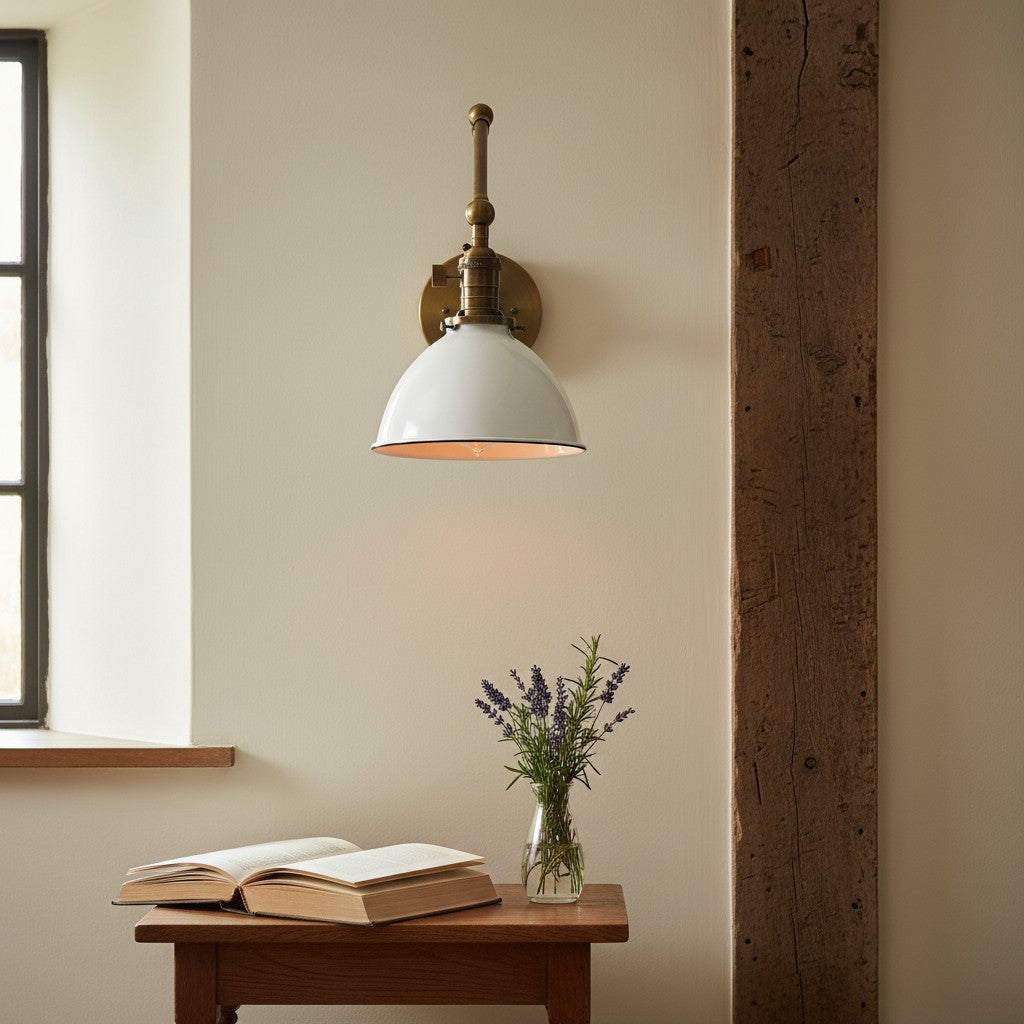 Vantara Conique Adjustable Wall Sconce – Vintage Industrial Metal Wall Light for Bedroom, Living Room & Hallway