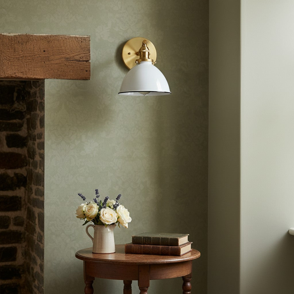 Vantara Conique Wall Sconce – White Metal Shade Light for Modern Interiors