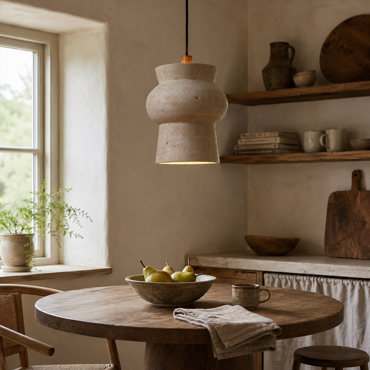 Numa Travertine Pendant Light