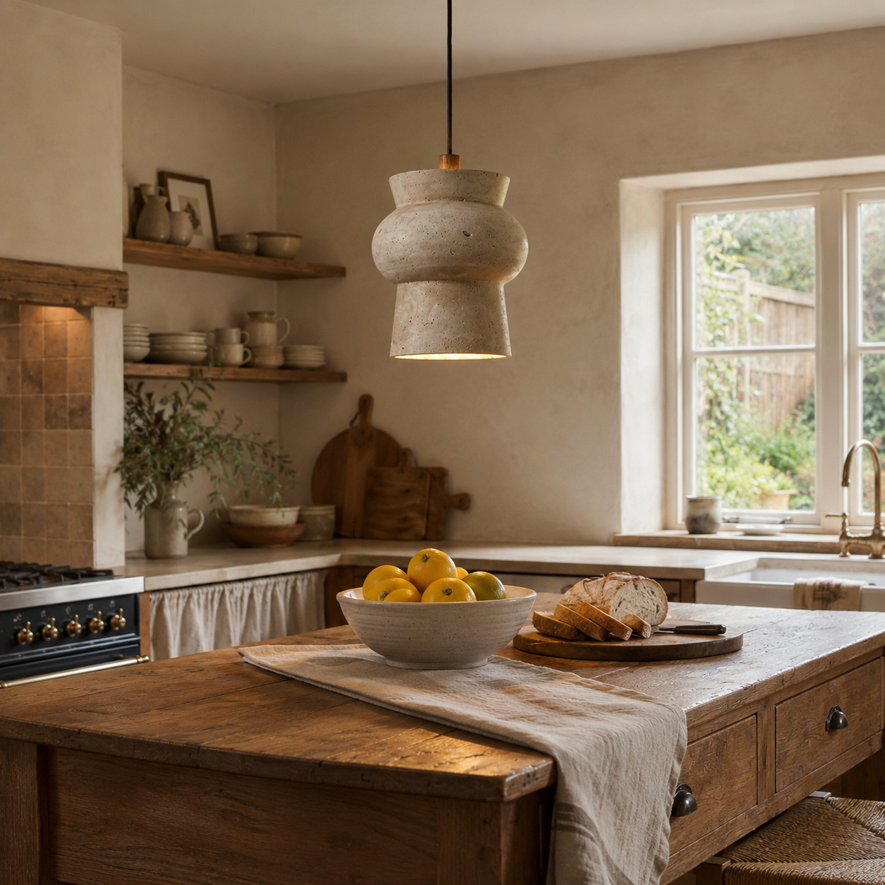 Numa Travertine Pendant Light