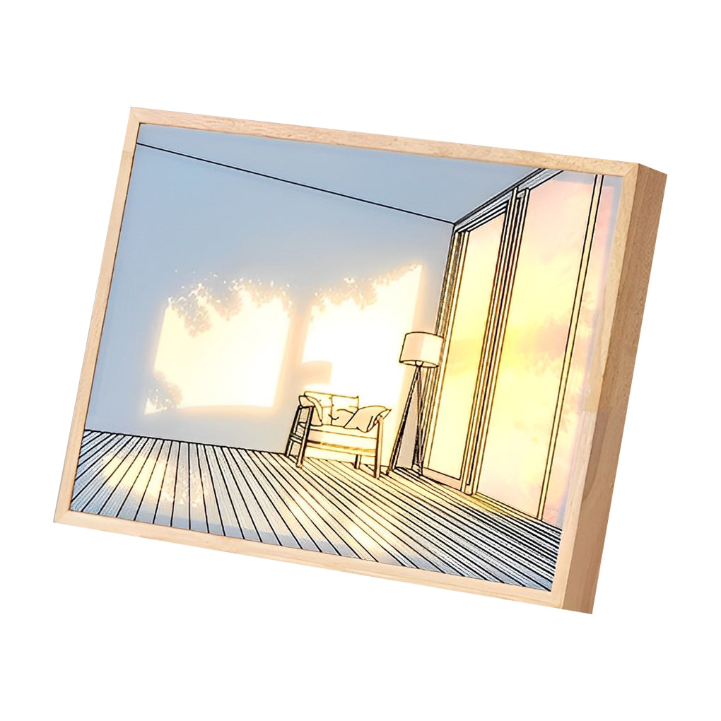Alure sunset and street lights scene design, touch control LED wall art light for bedroom