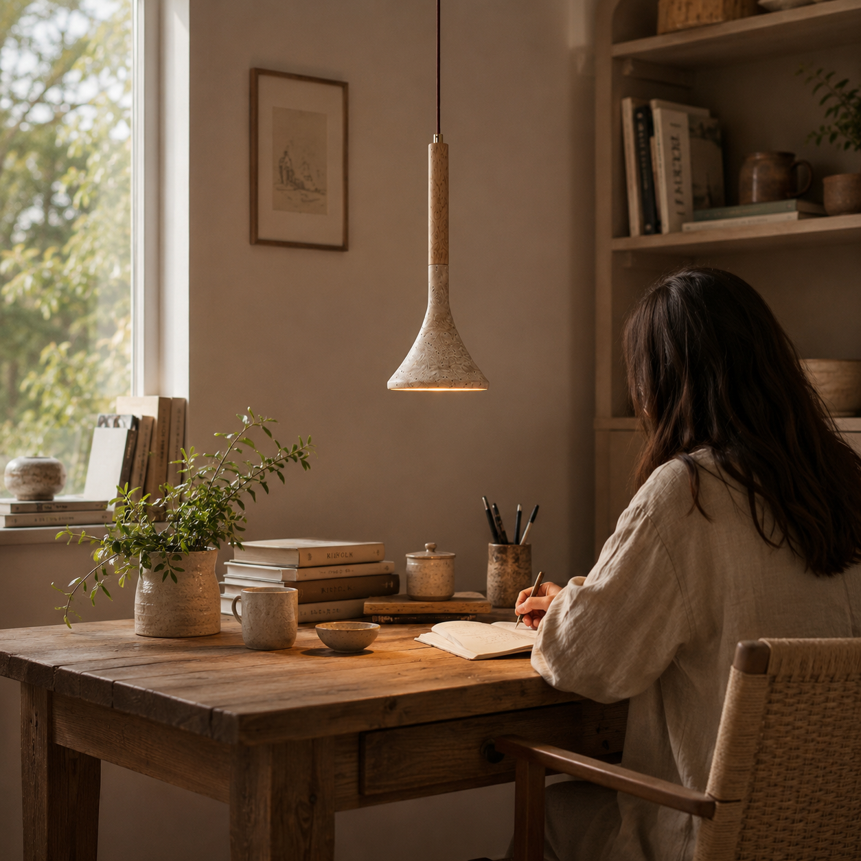Yona Travertine Pendant Light
