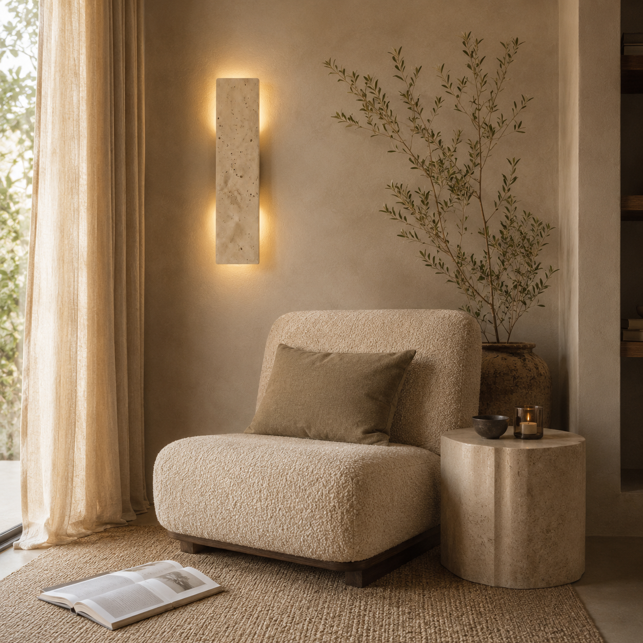 Kaia Travertine Wall Light