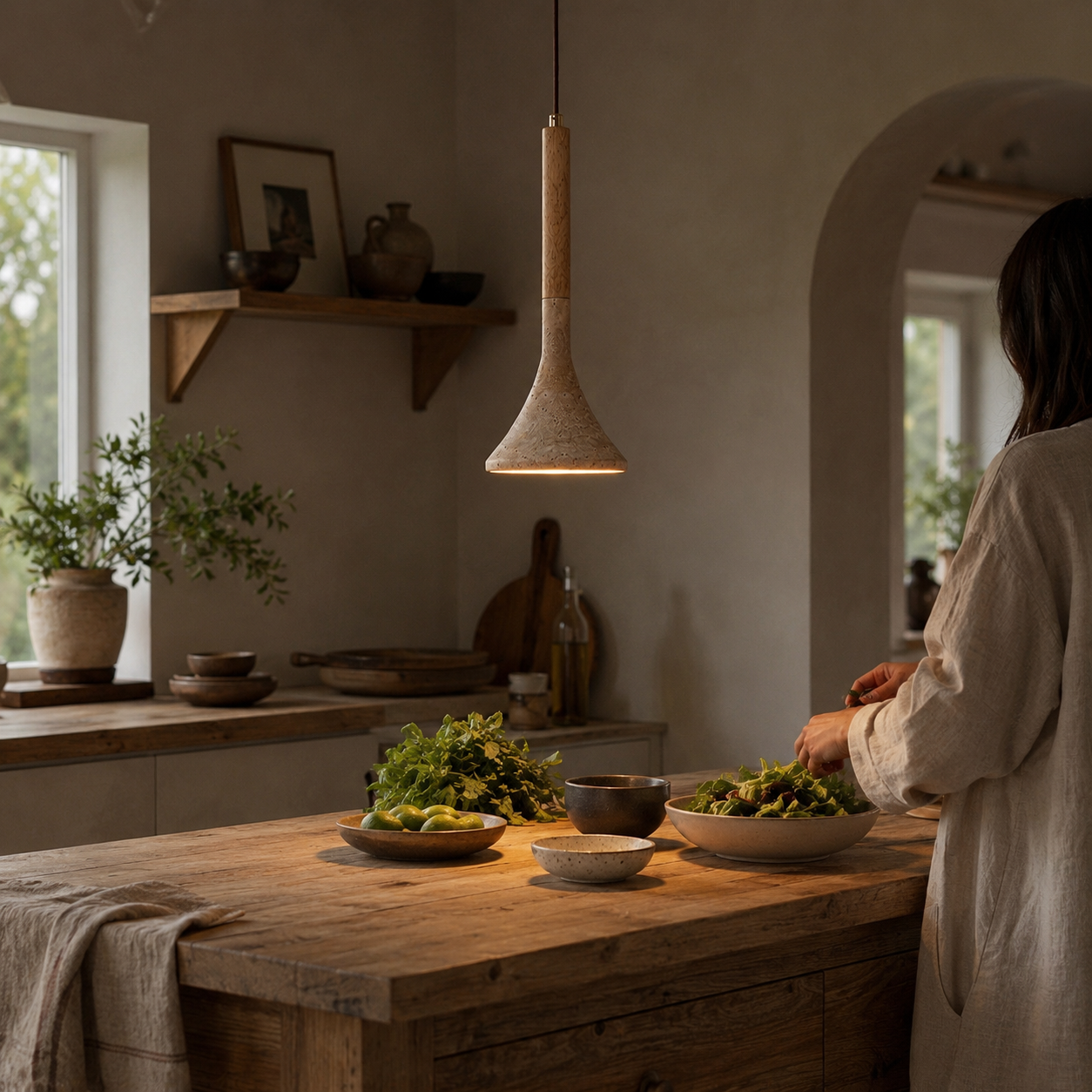 Yona Travertine Pendant Light