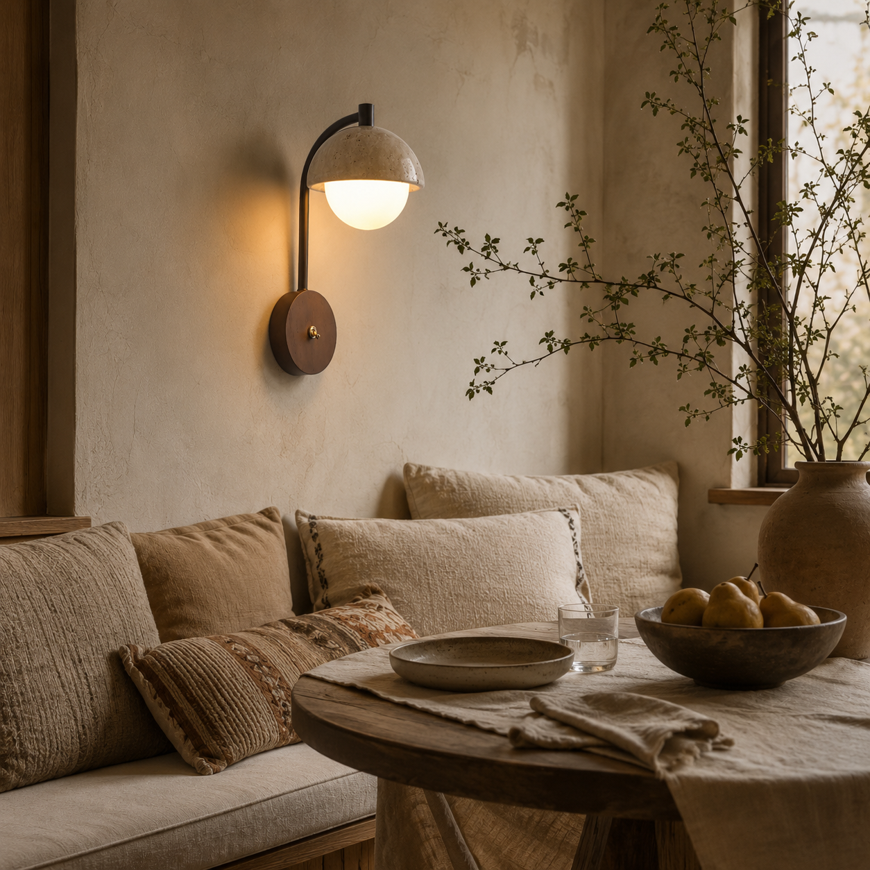 Reva Travertine Wall Light