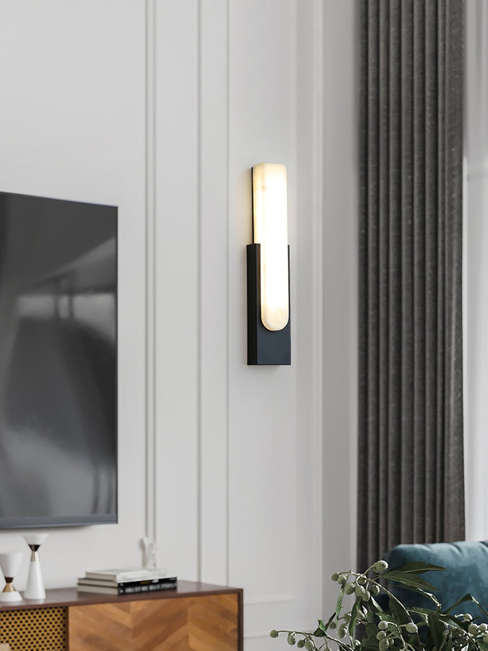 Detail of Iwara Wall Light copper arm and wall plate mounting hardware