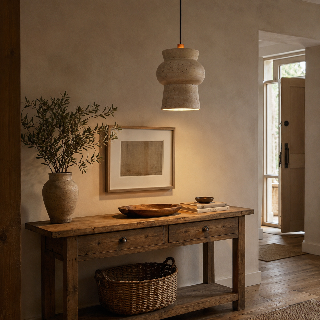 Numa Travertine Pendant Light