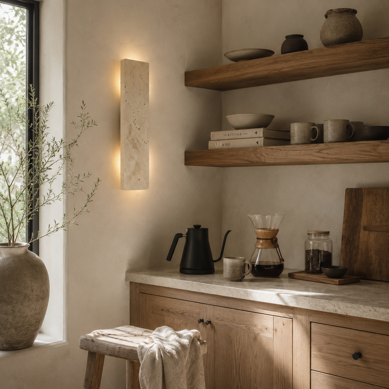 Kaia Travertine Wall Light