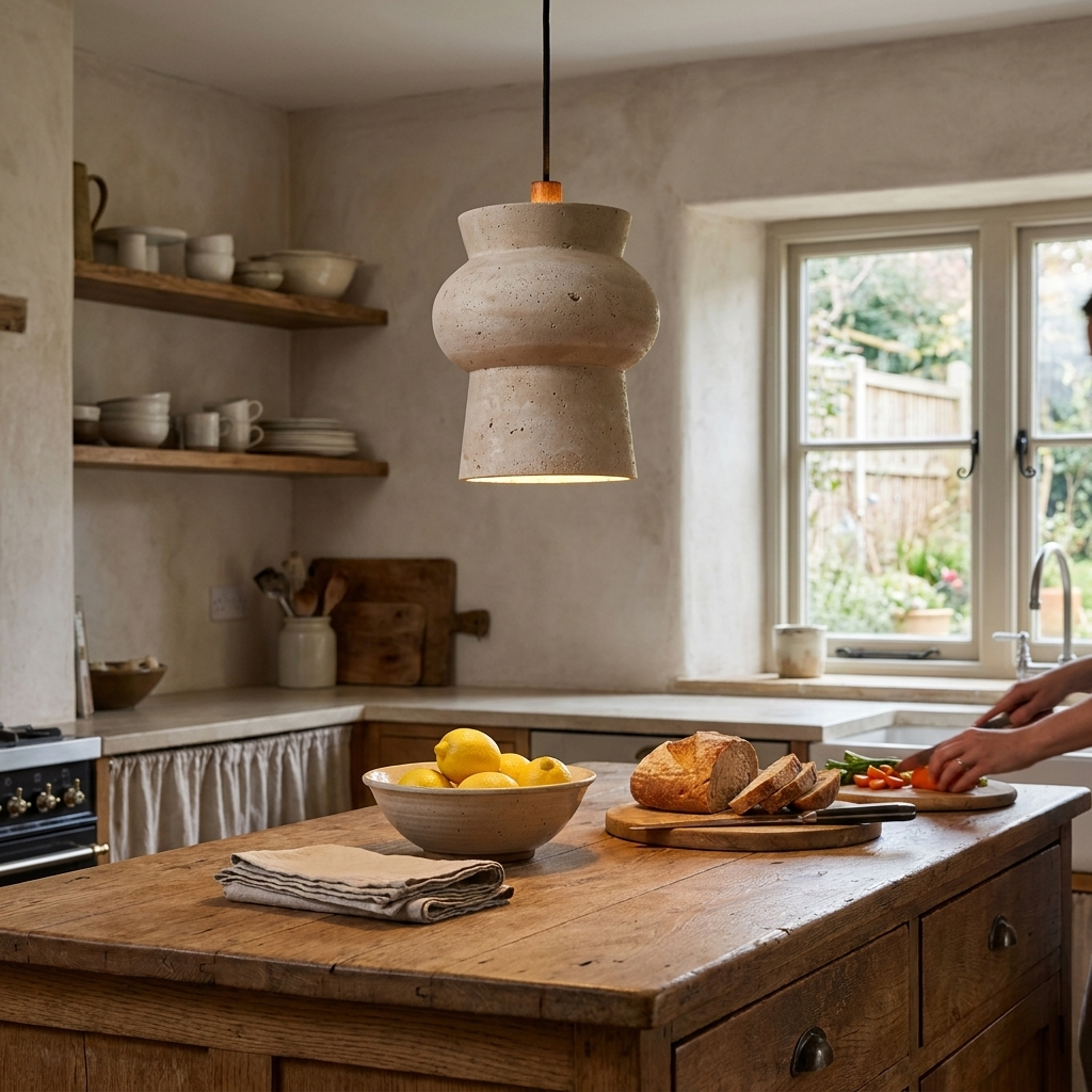 Numa Travertine Pendant Light