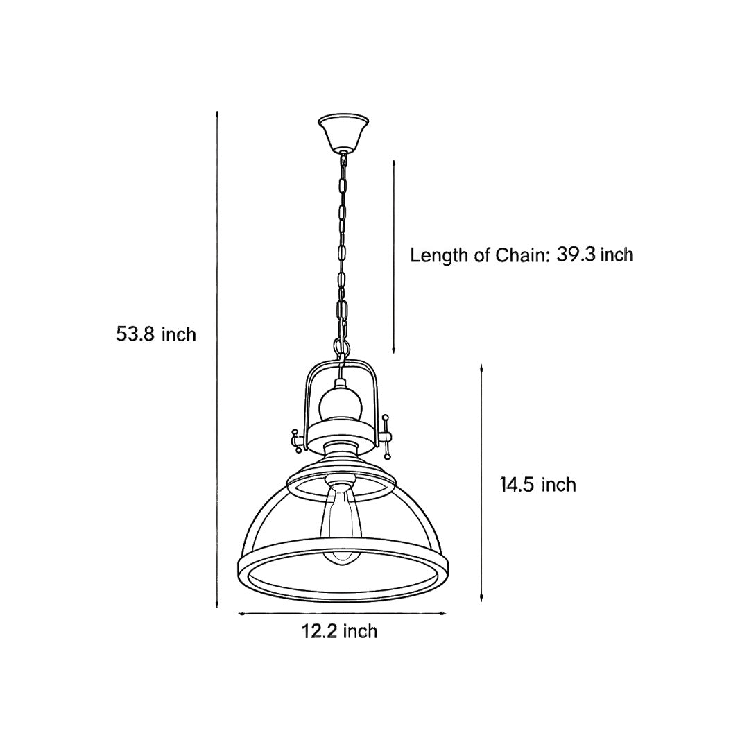 Aureon glass and iron pendant light, ambient light effect in a contemporary interior
