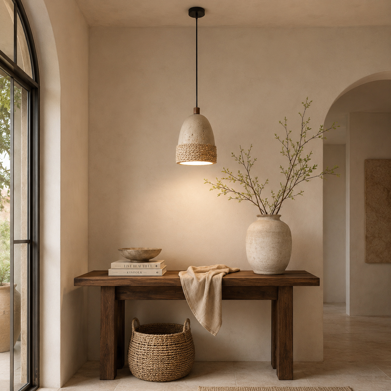 Amara Travertine Pendant Light