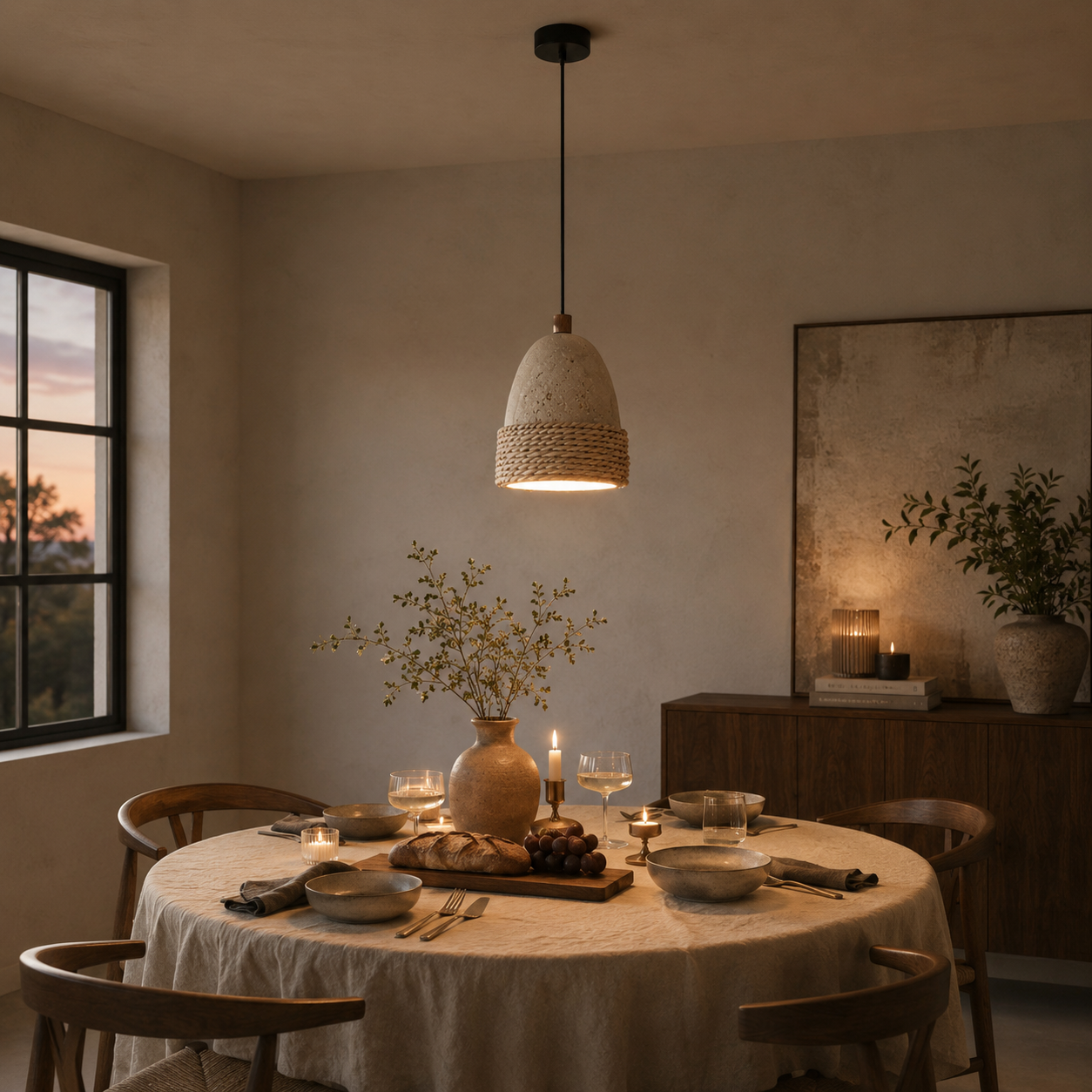 Amara Travertine Pendant Light