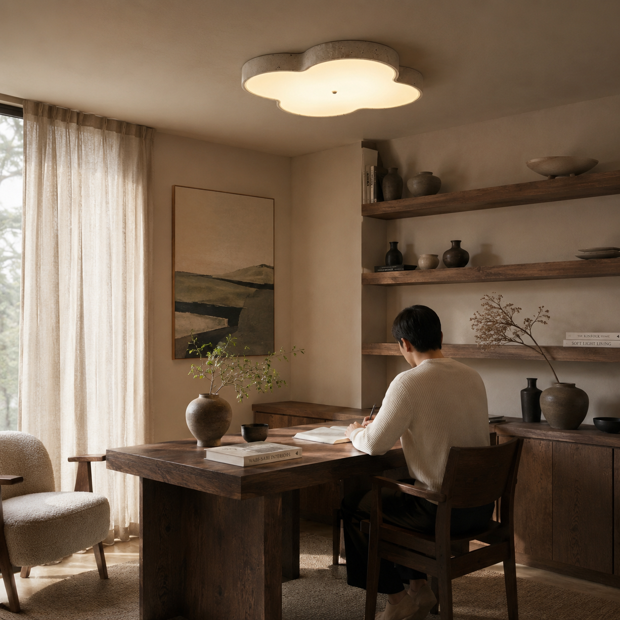 Lyra Stone Cloud Ceiling Lamp