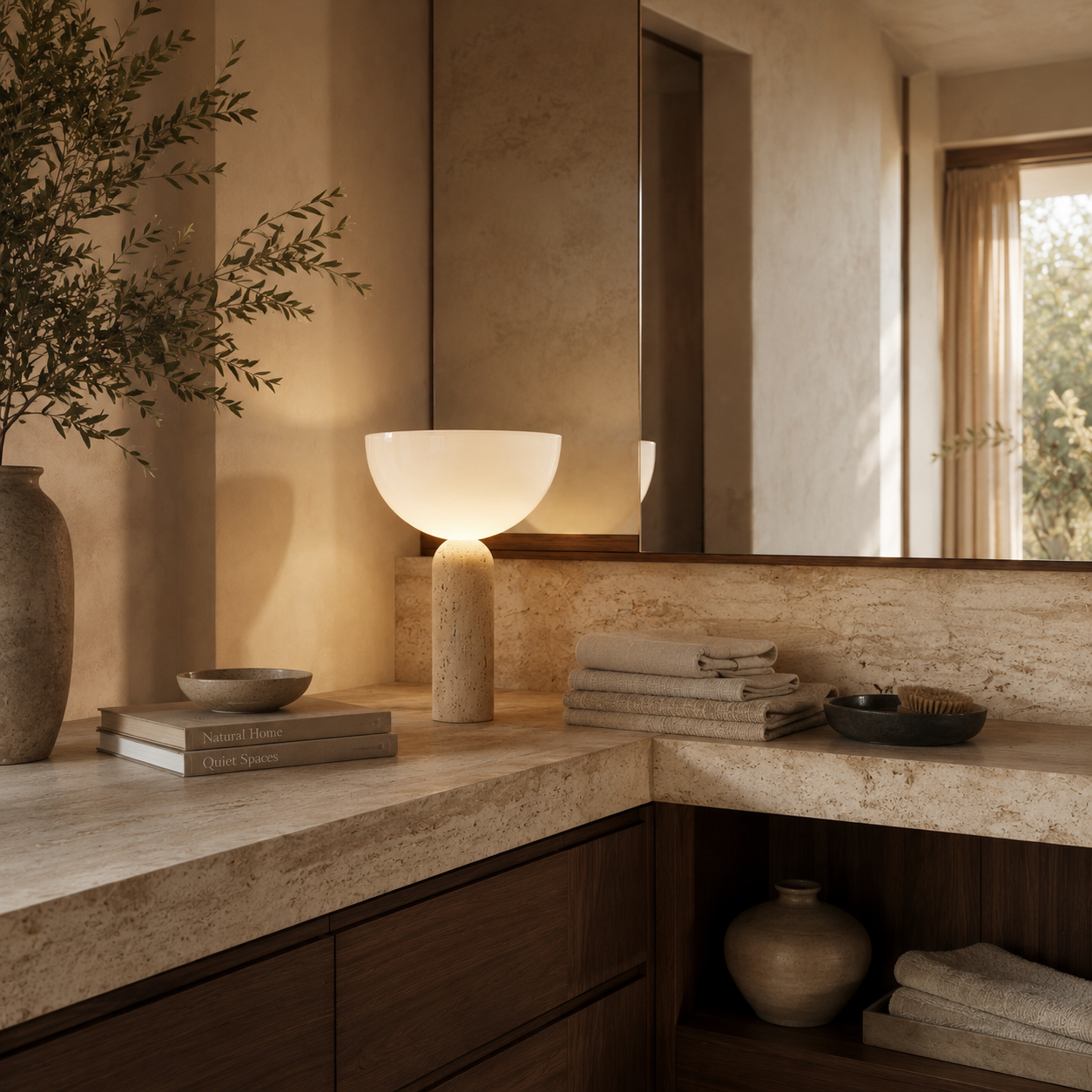 Maren Travertine Table Lamp