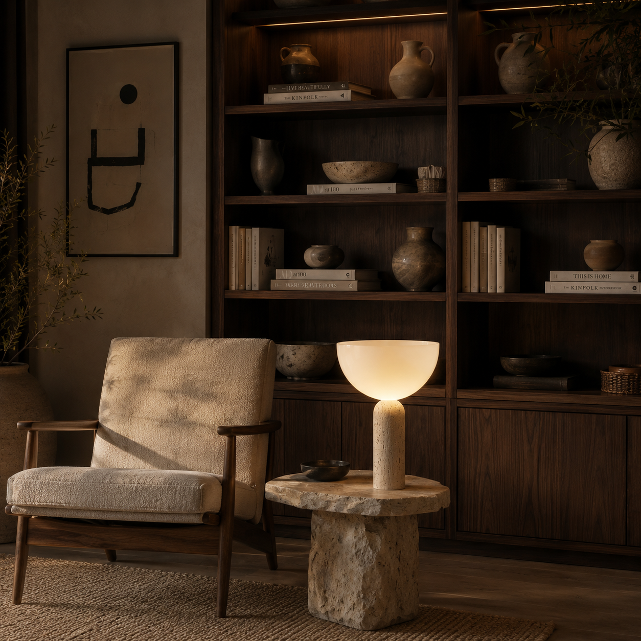 Maren Travertine Table Lamp