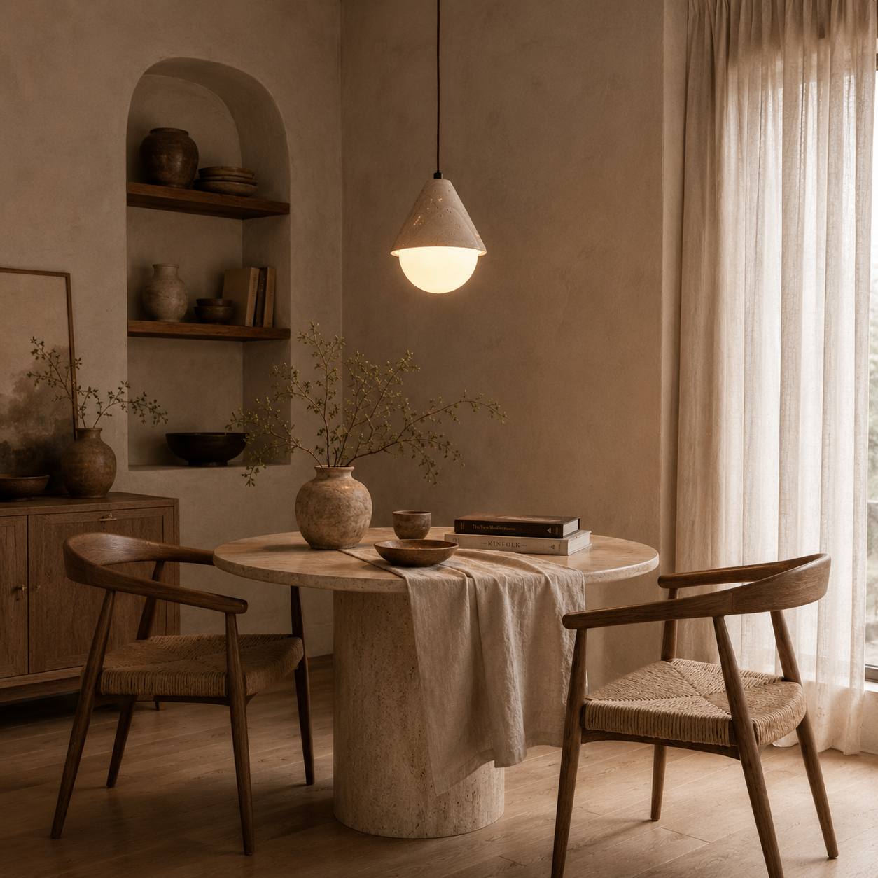 Zori Travertine Pendant Light