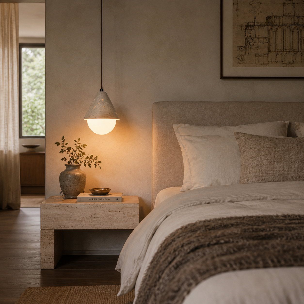 Zori Travertine Pendant Light