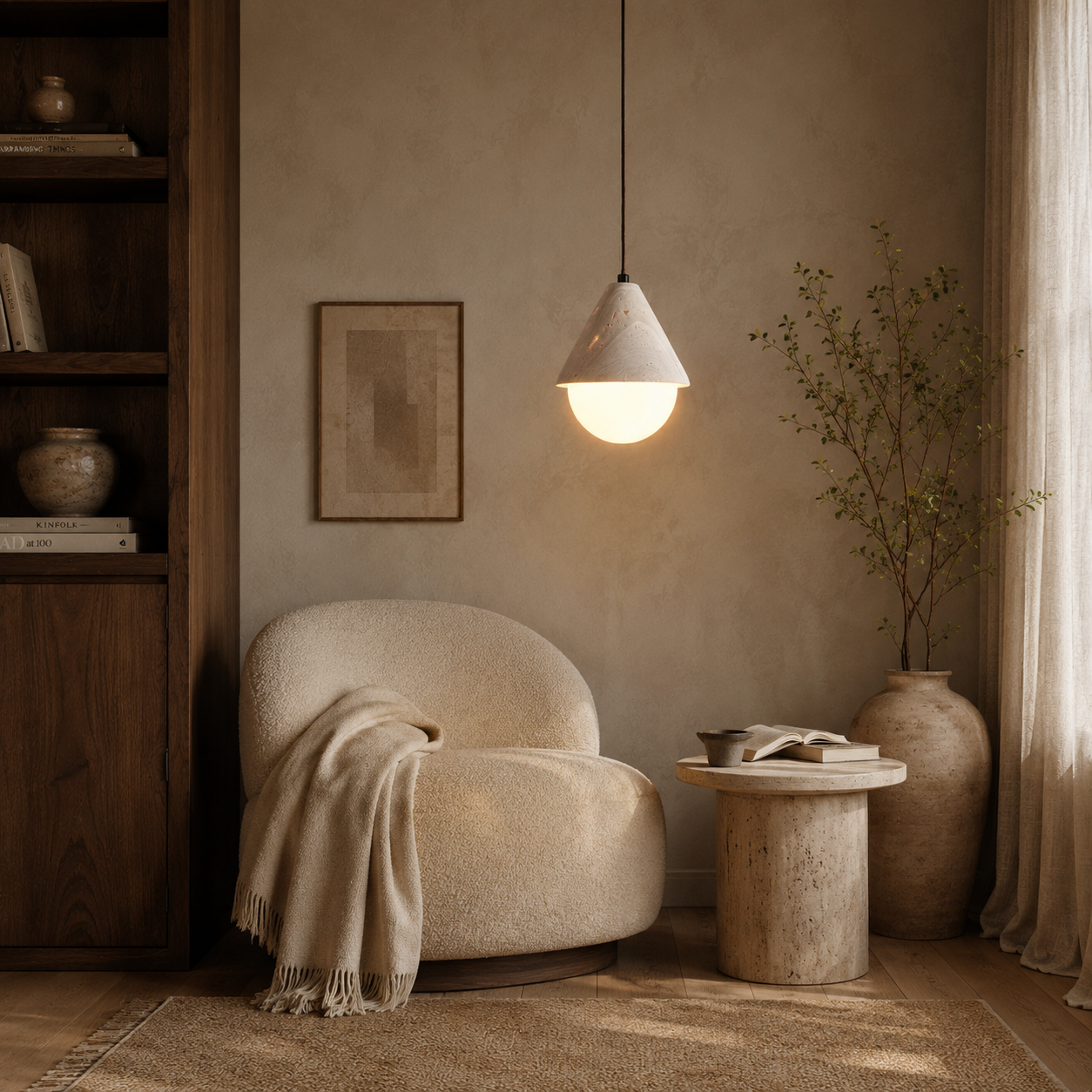 Zori Travertine Pendant Light