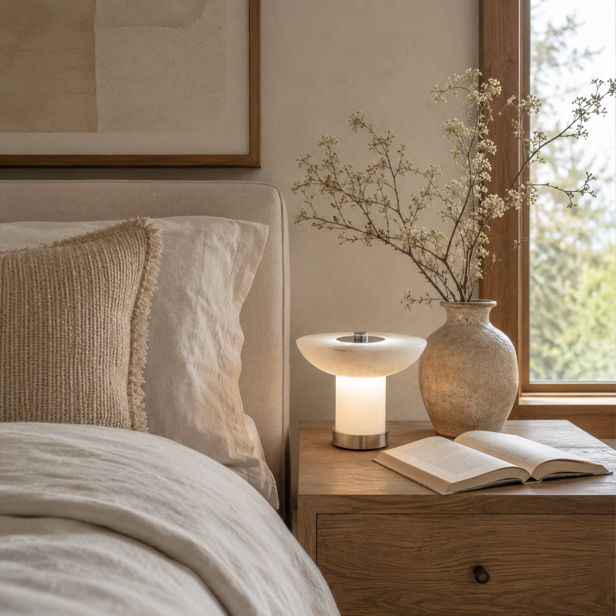 Reine Rechargeable Stone Table Lamp