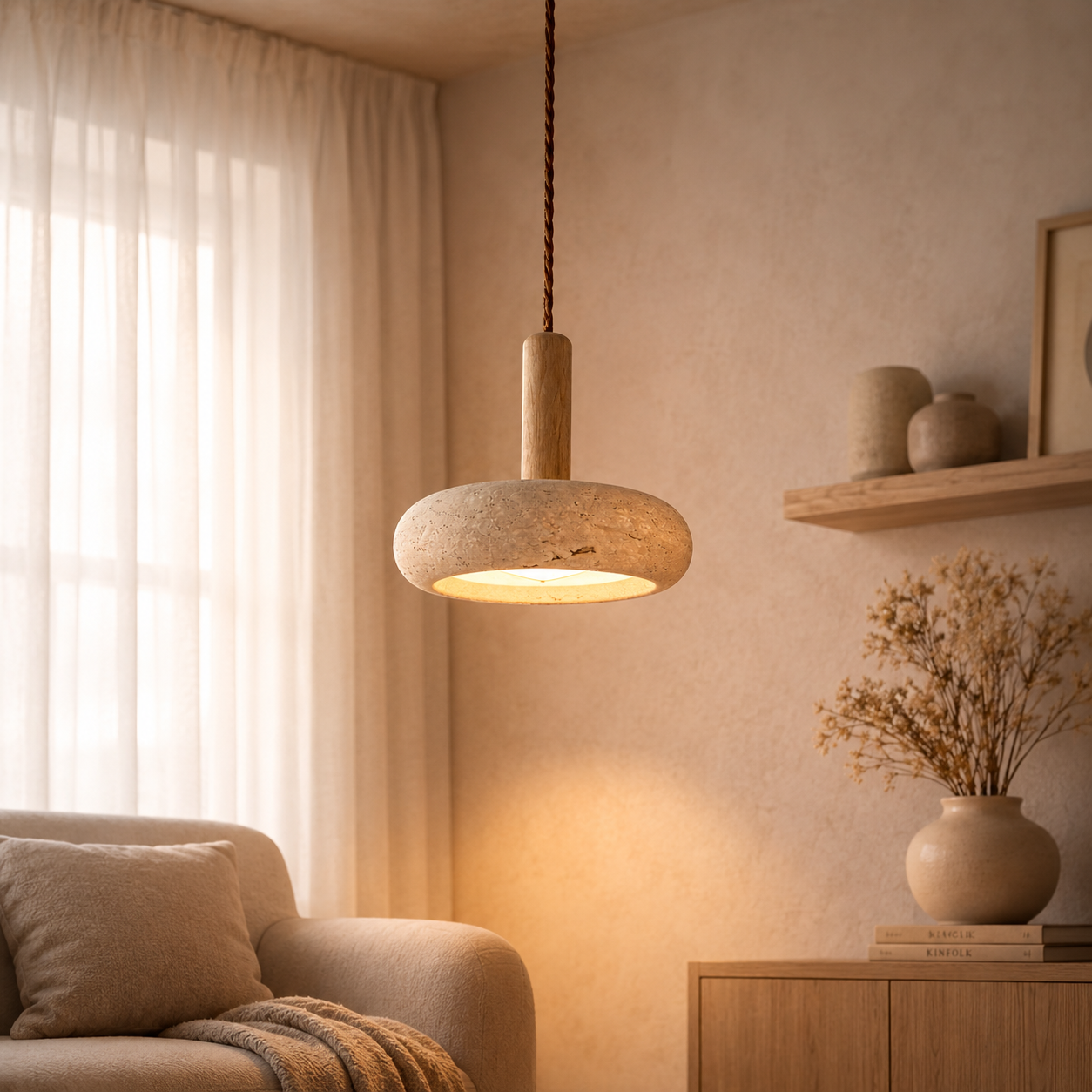 Orva Travertine Pendant Light