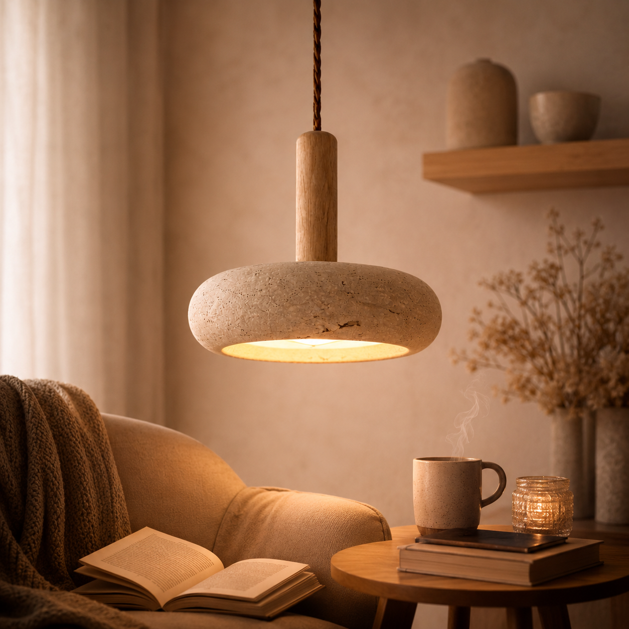 Orva Travertine Pendant Light