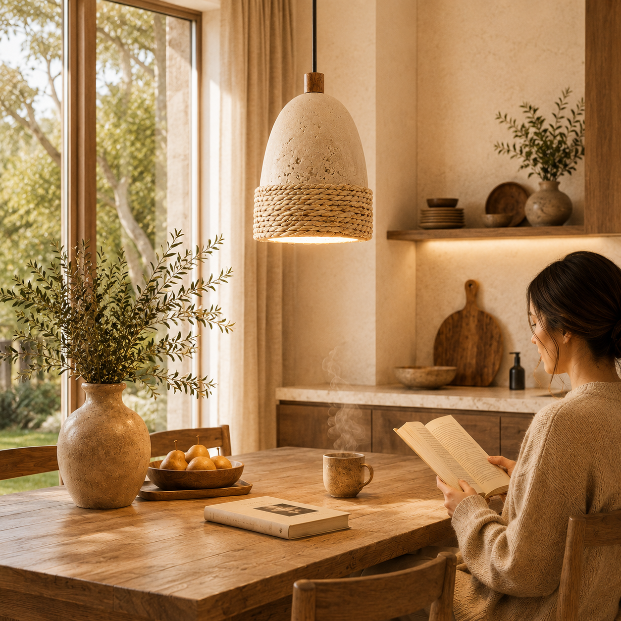 Amara Travertine Pendant Light