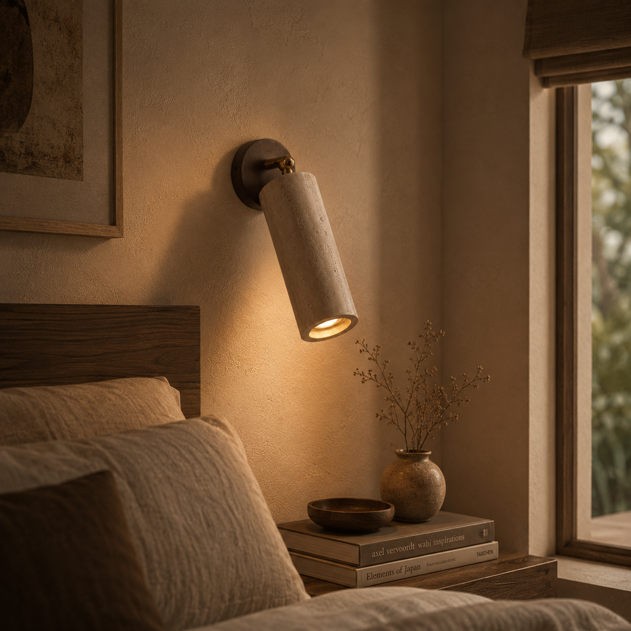 Isla Adjustable Travertine Wall Sconce