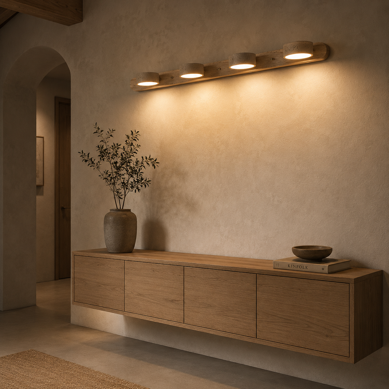 Akari Travertine Wall Sconce Light