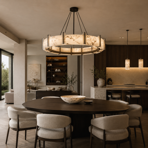 ALABASTER CHANDELIER & PENDANT LIGHTS
