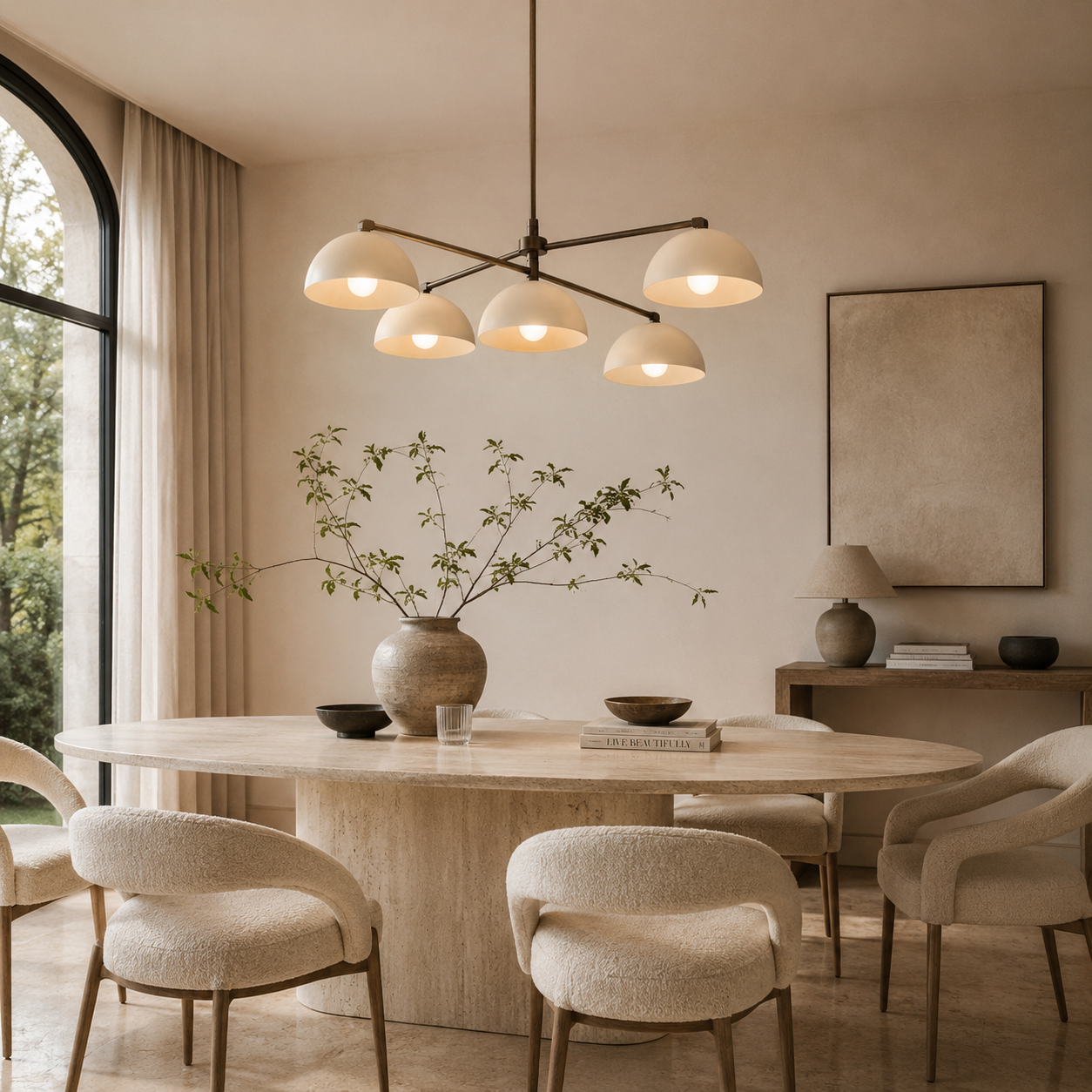 Vantara Dome Chandelier – Antique Brass Ceiling Light for Modern Interiors