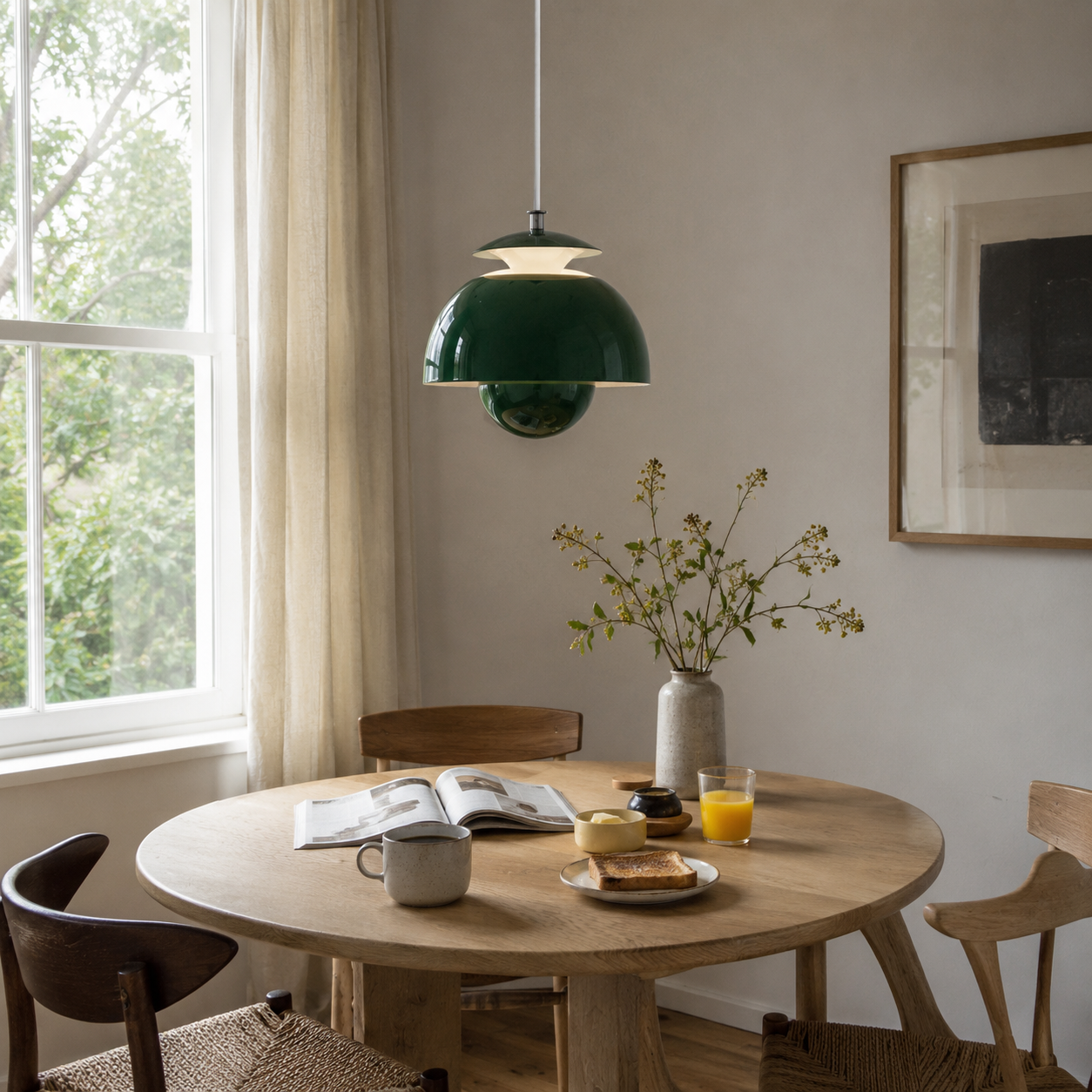 Vantara Orin Sculptural Flower Pendant Light – Nordic Metal Hanging Lamp for Bedroom, Kitchen & Living Room
