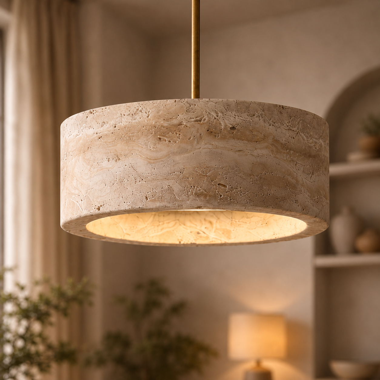 Renzo Travertine Cream Pendant Light