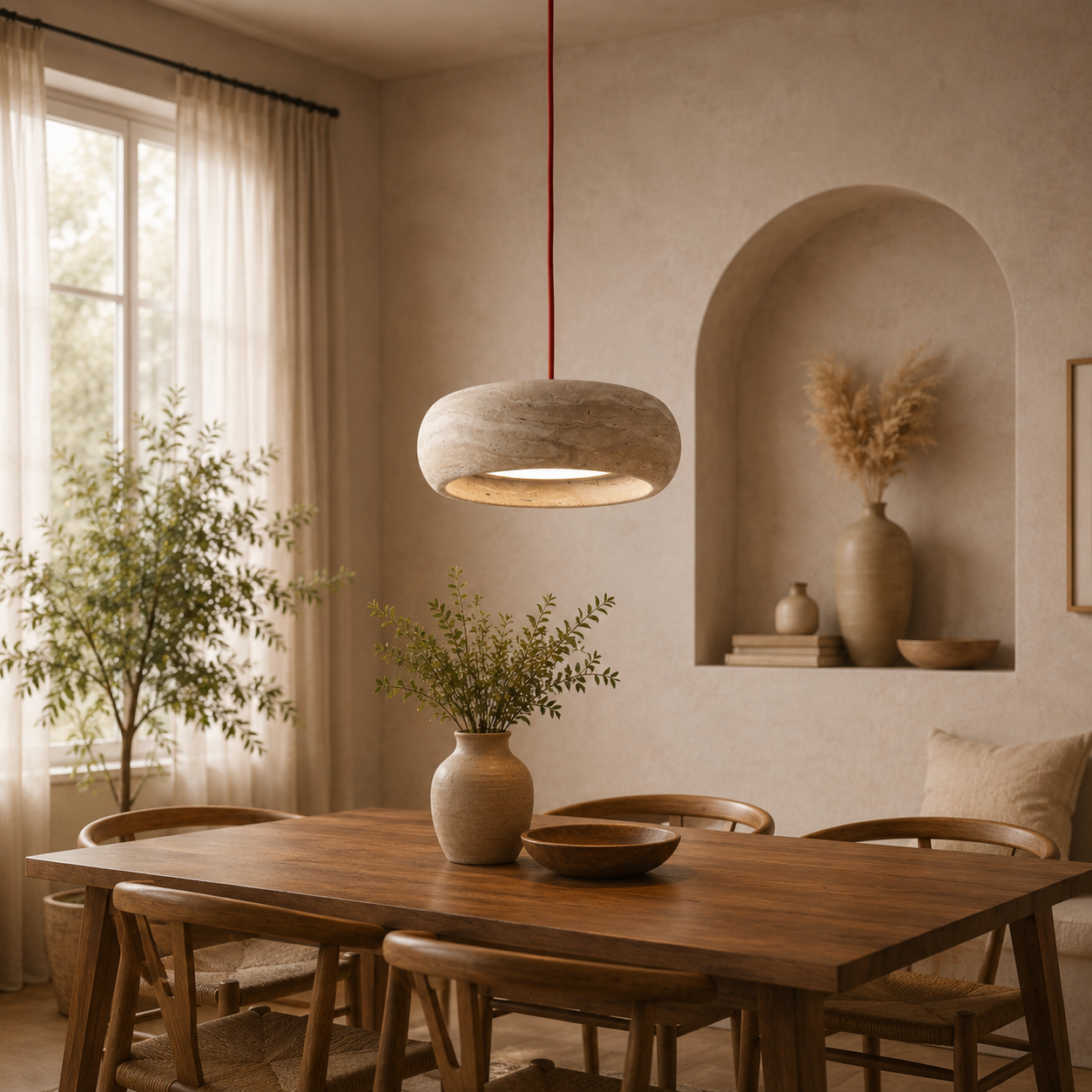 Renzo Travertine Cream Pendant Light