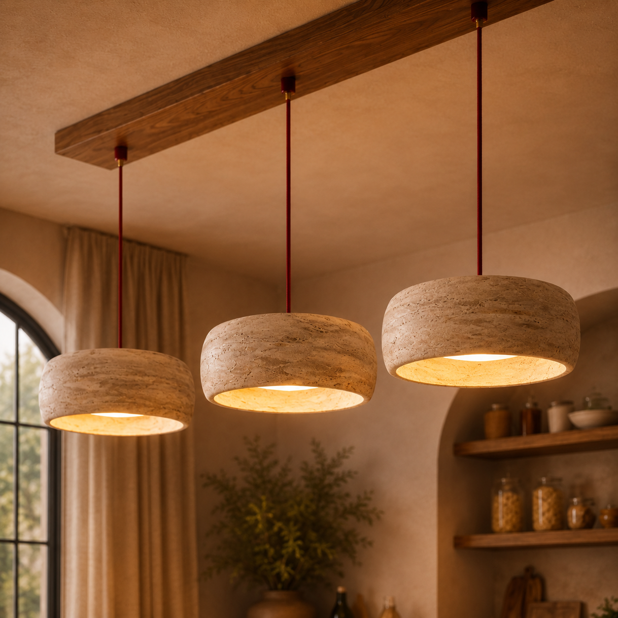 Renzo Travertine Cream Pendant Light