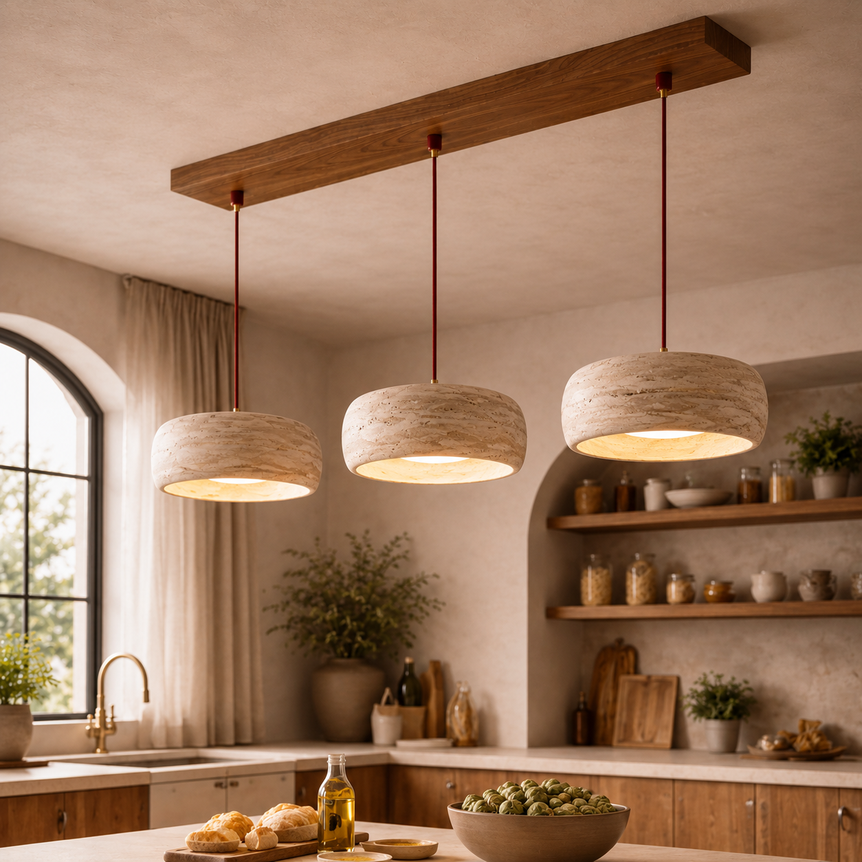 Renzo Travertine Cream Pendant Light