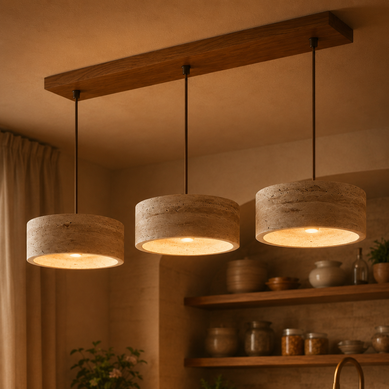 Renzo Travertine Cream Pendant Light