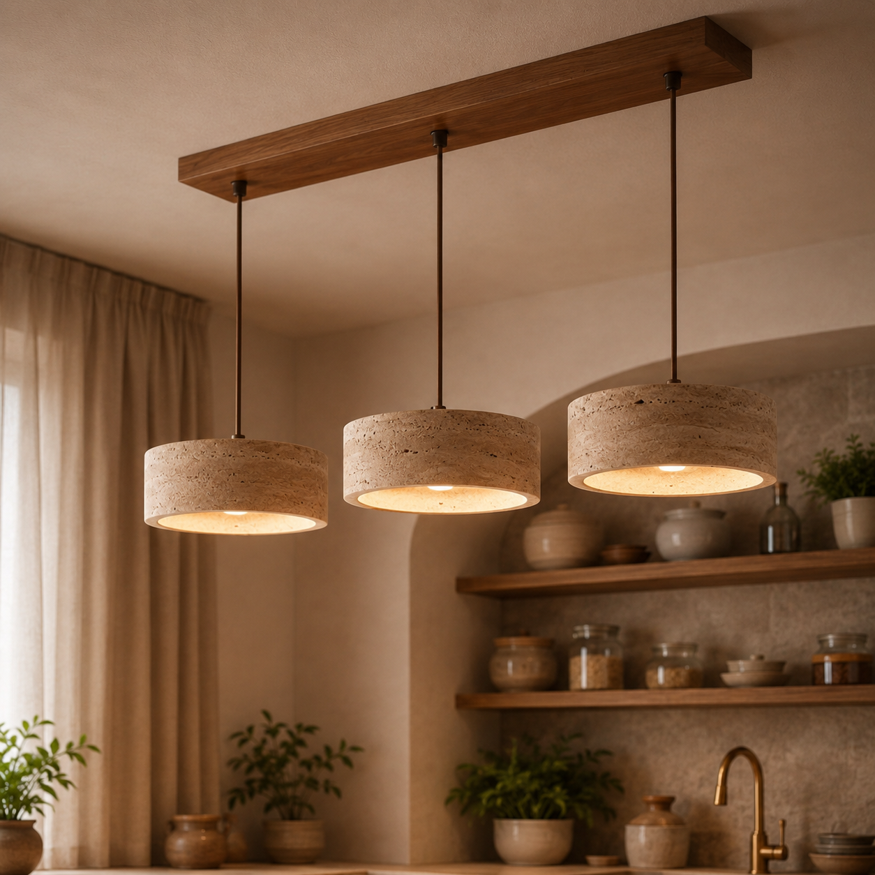 Renzo Travertine Cream Pendant Light