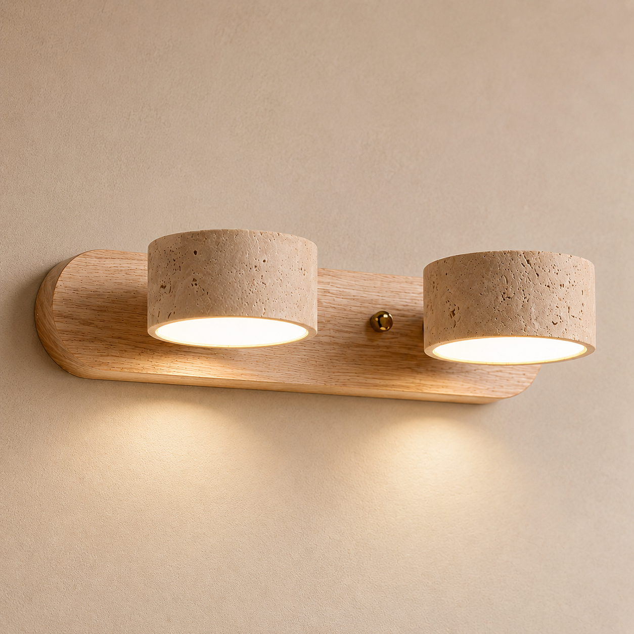 Akari Travertine Wall Sconce Light