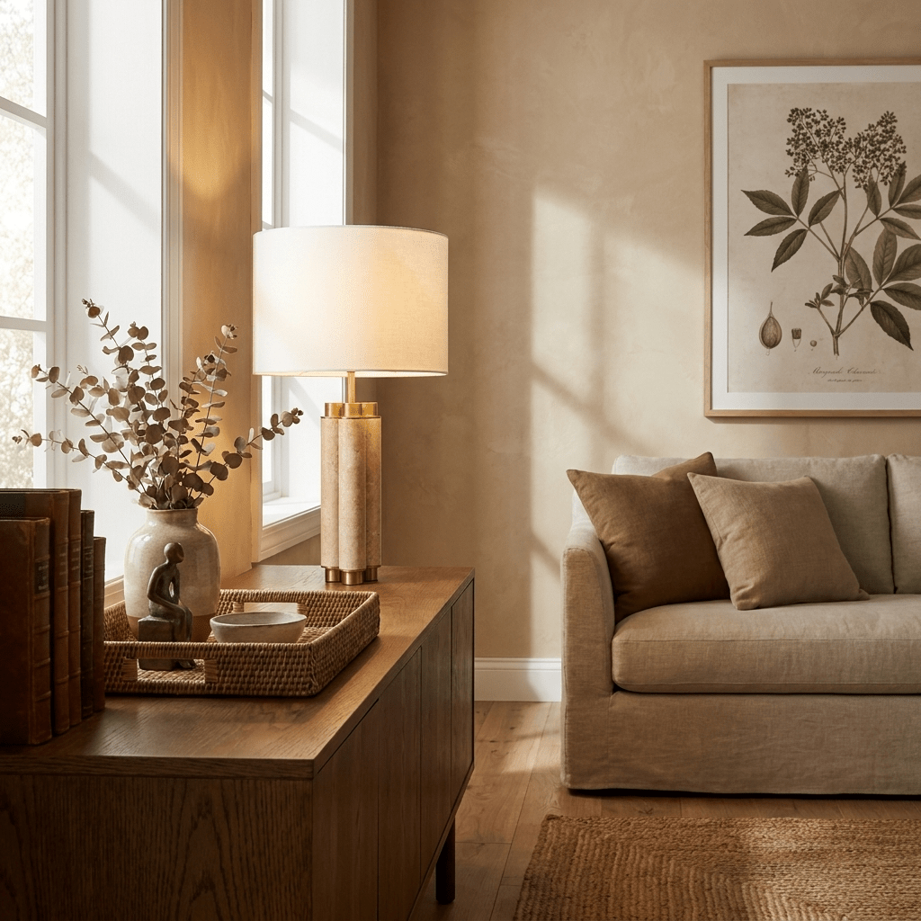 Yova Travertine Table Lamp
