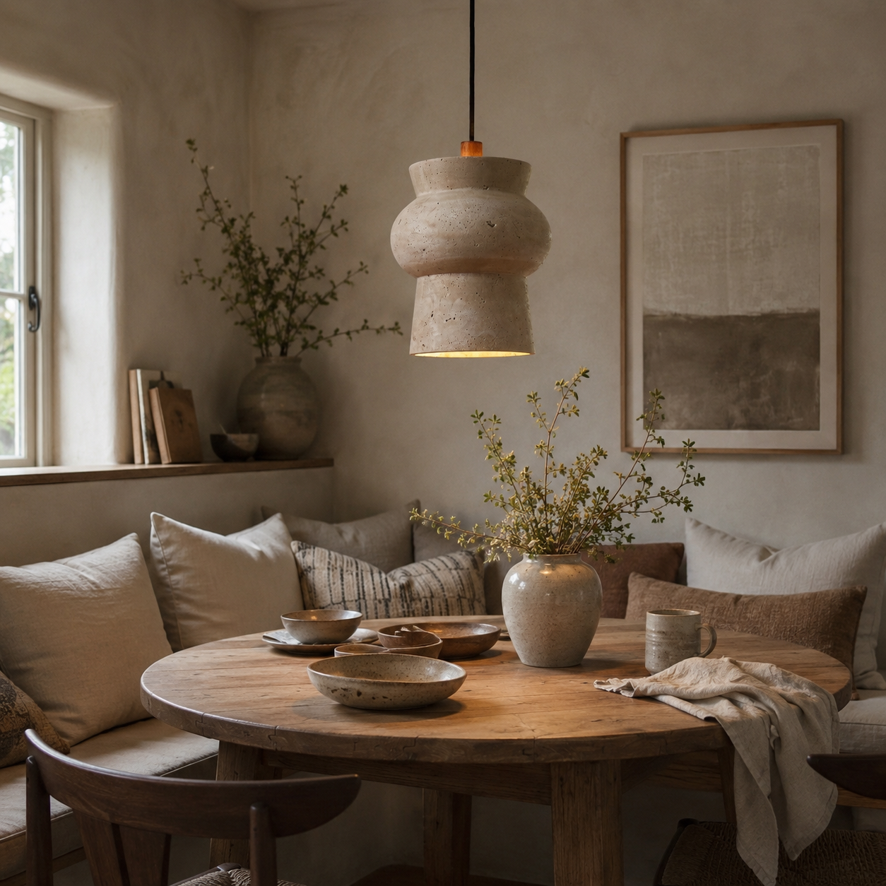 Numa Travertine Pendant Light
