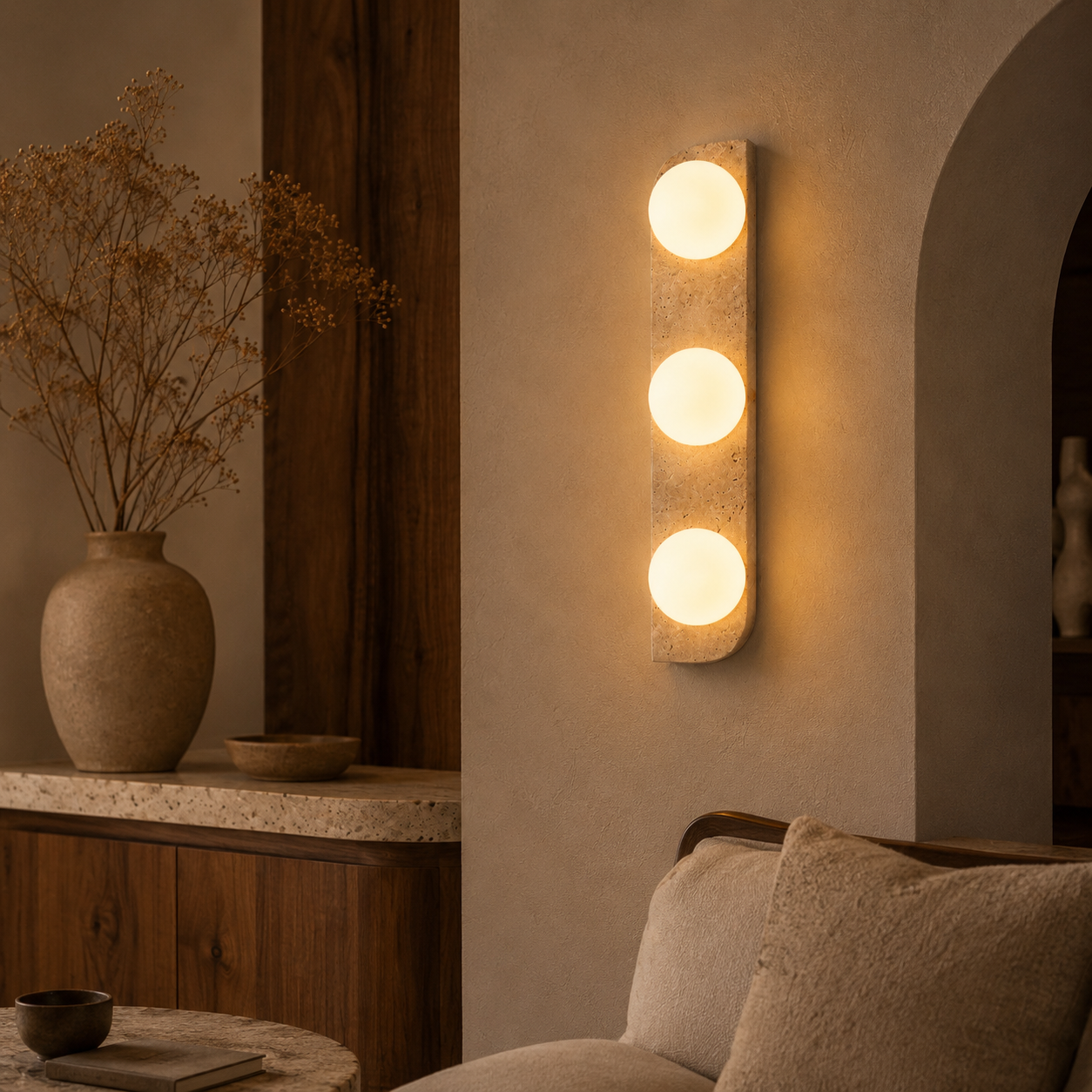 Serena Travertine Wall Lamp