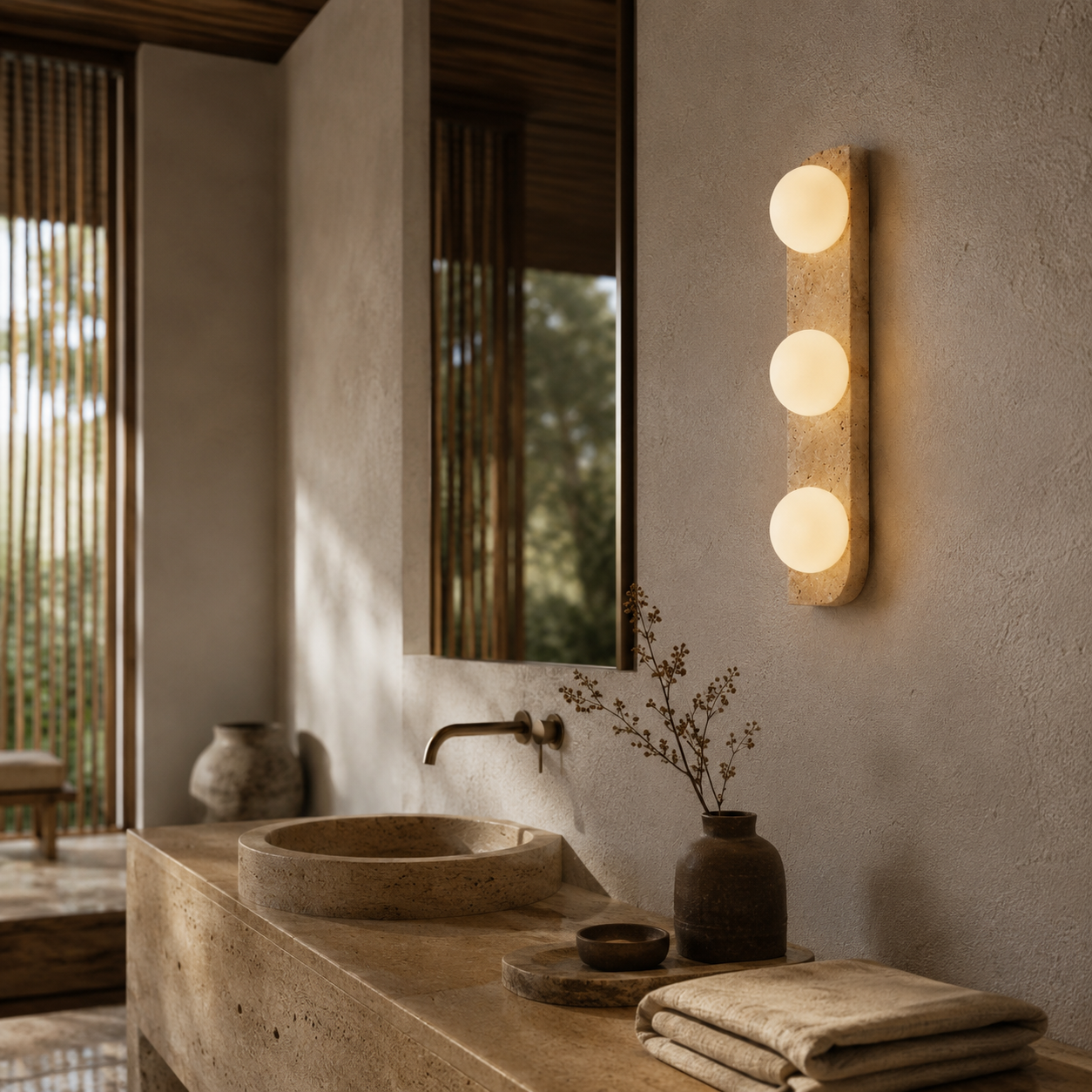 Serena Travertine Wall Lamp