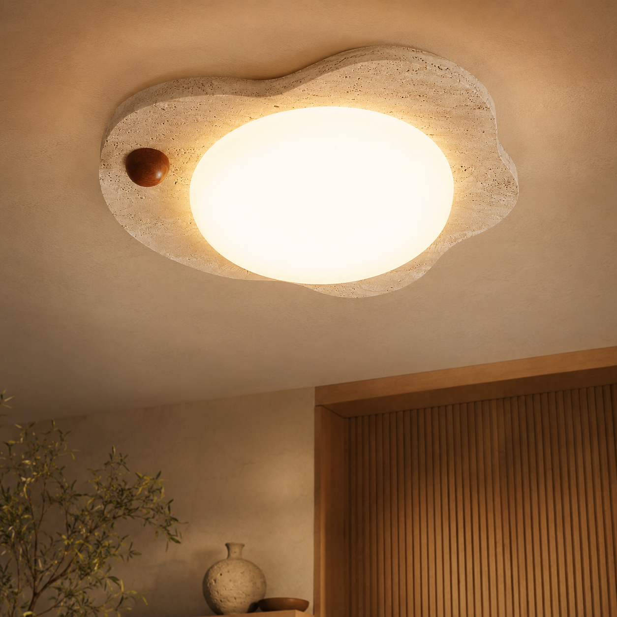 Elara Travertine Bloom Ceiling Light